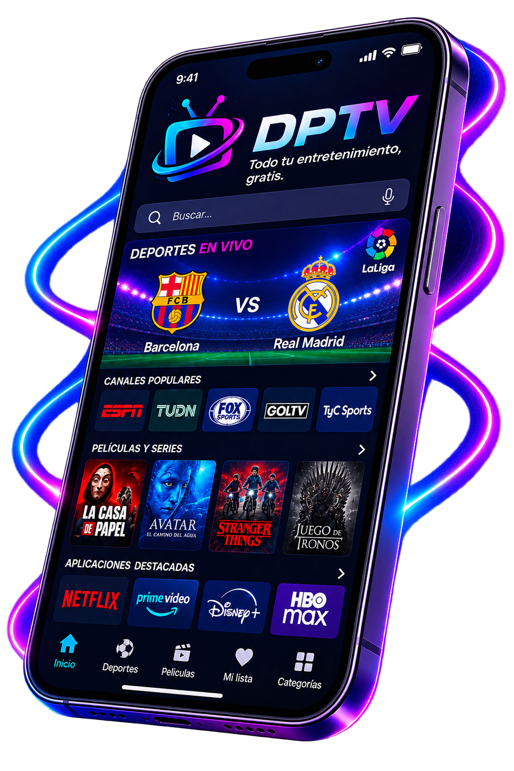 Aplicación DPTV TV